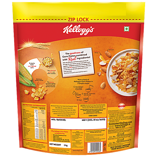 Kelloggs Corn Flakes With Real Almond & Honey, 1 Kg  