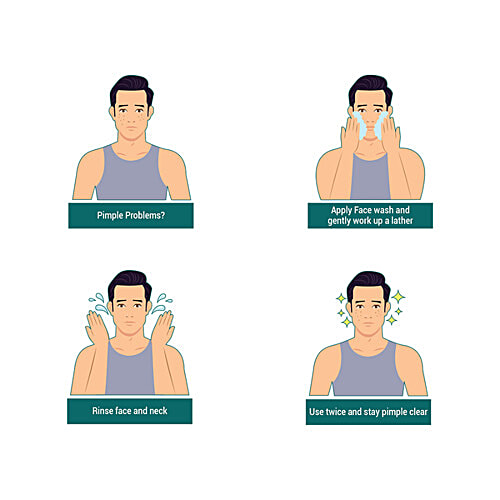 Himalaya Men Pimple Clear Neem Face Wash, 100 ml  Soap Free