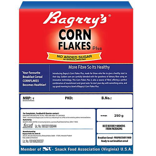 Buy Bagrrys Corn Flakes Plus No Added Sugar 250 gm Online at Best