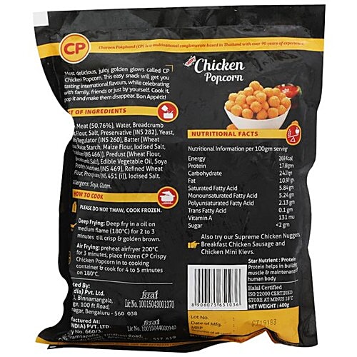 CP Easy Snack Crispy Chicken Popcorn, 400 g  