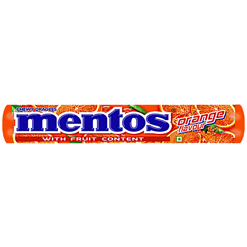 Mentos Chewy Dragees - Orange Flavour, 36.4 g