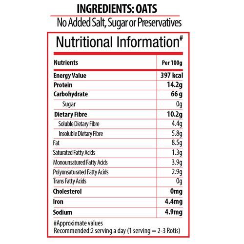 Bagrry'S Oats Atta - Made From 100% Whole Grain Oats, 500 g  