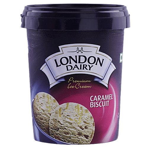 London Dairy Premium Ice Cream - Caramel Biscuit, 500 ml Tub 