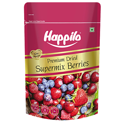 Happilo Premium Dried Supermix Berries, 200 g Feel Energetic
Build Immunity
High fibre Berries