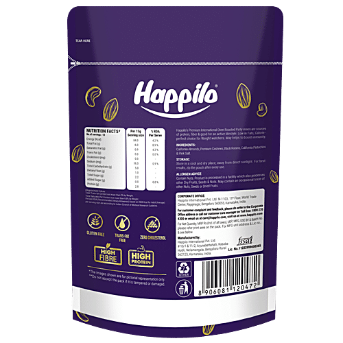 Happilo Premium International Oven Roasted Party Mix, 200 g  Zero Cholesterol, High Protein