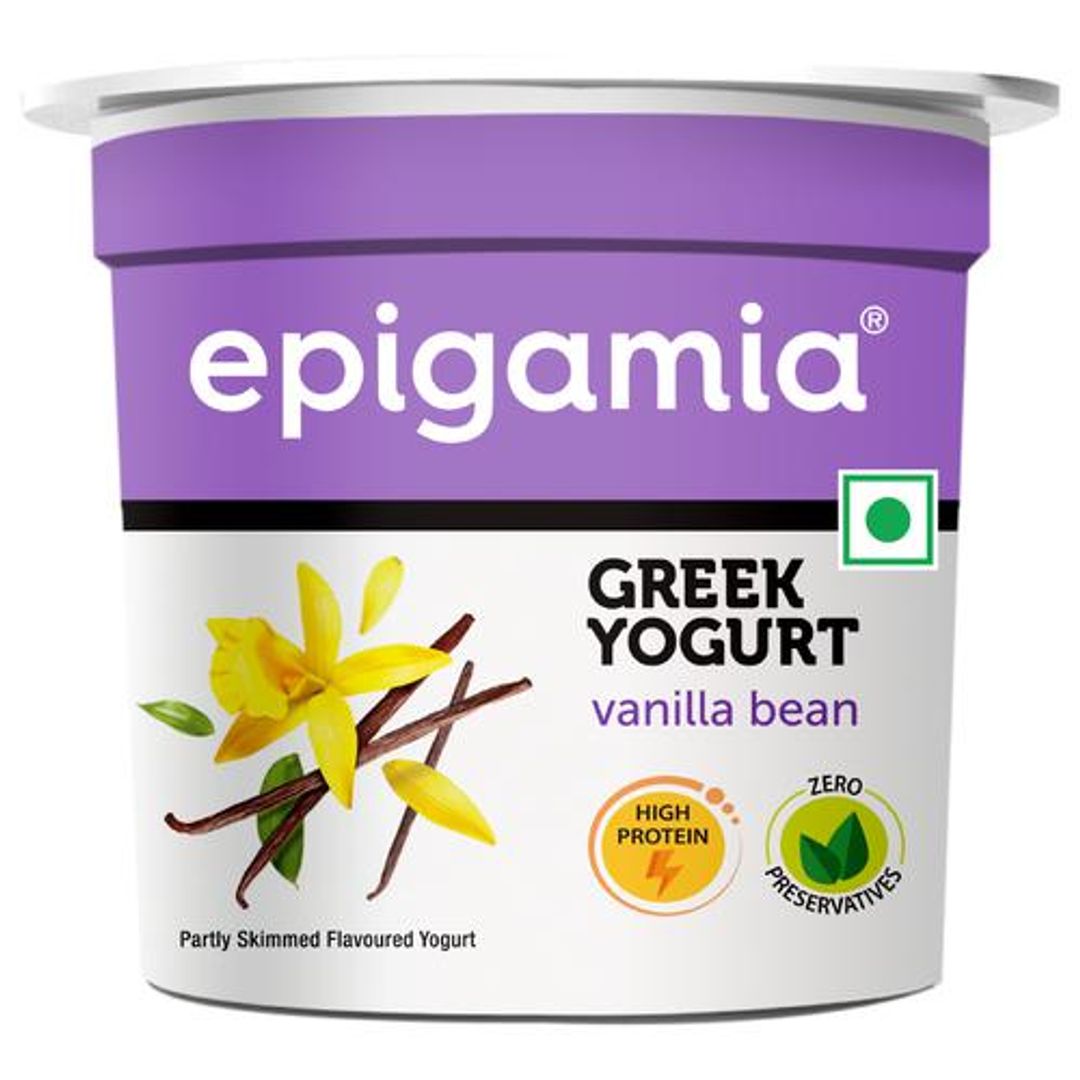 Epigamia  Greek Yogurt - Vanilla Bean, High In Protein, No Preservatives, 85 g Cup