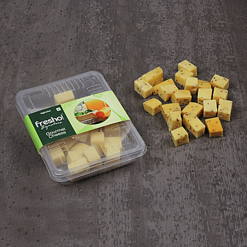 Fresho Signature Gouda Cheese - Whole Mustard, Diced, 200 g  