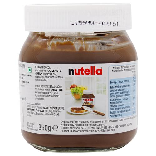 Nutella Ferrero Hazelnut Spread with Cocoa, 350 g Jar No Preservatives, No Colorings