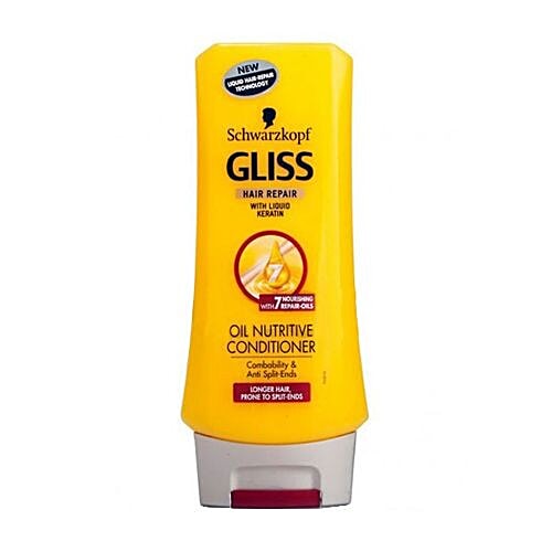 Schwarzkopf Gliss Hair Repair Oil Nutritive Conditioner - Liquid Keratin, Prone to Split-Ends, 200 ml  Liquid Hair-Repair Technology