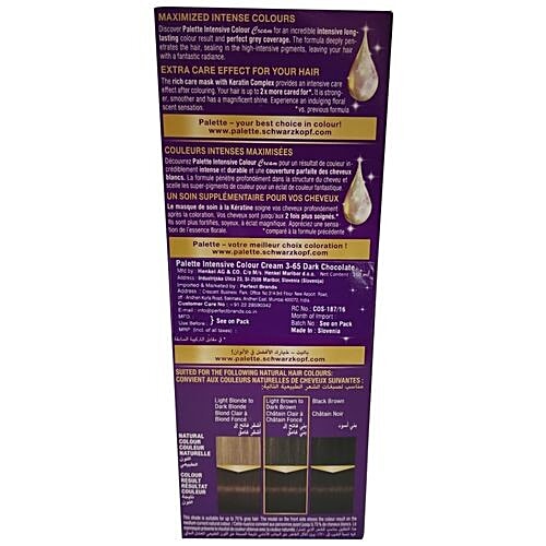 Schwarzkopf Palette Intensive Color Cream - 3-65 Dark Chocolate, 110 ml  