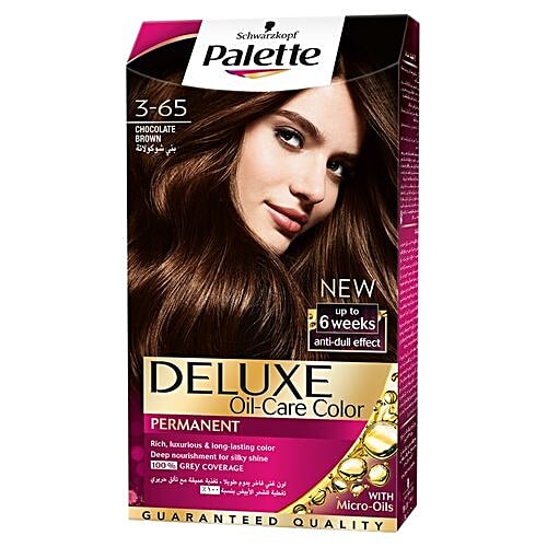 Schwarzkopf Palette Deluxe Oil-Care Color Permanent, 115 ml 3-65 Chocolate Brown 100% Grey Coverage