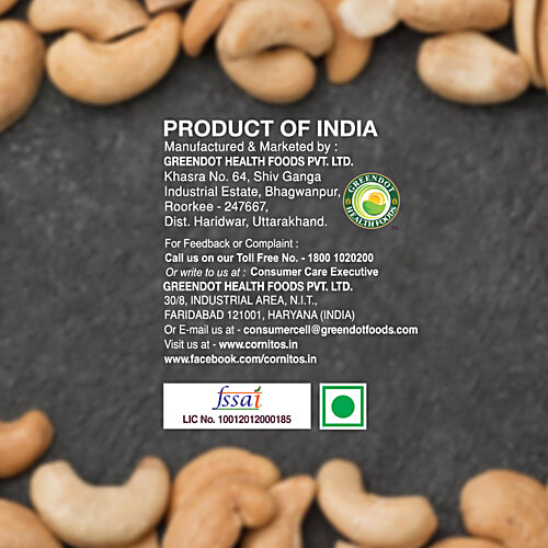 Cornitos Lightly Salted Roasted Cashews, 200 g  Source of Protein, Gluten Free