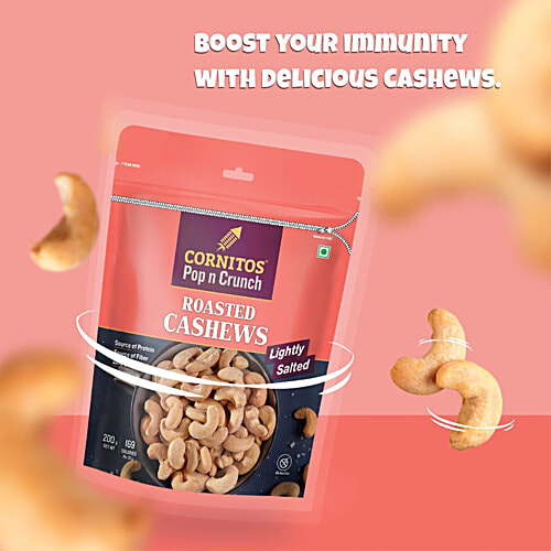 Cornitos Lightly Salted Roasted Cashews, 200 g  Source of Protein, Gluten Free