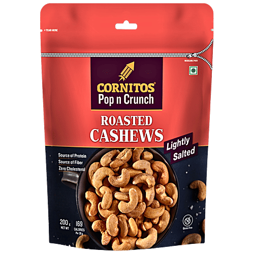 Cornitos Lightly Salted Roasted Cashews, 200 g  Source of Protein, Gluten Free