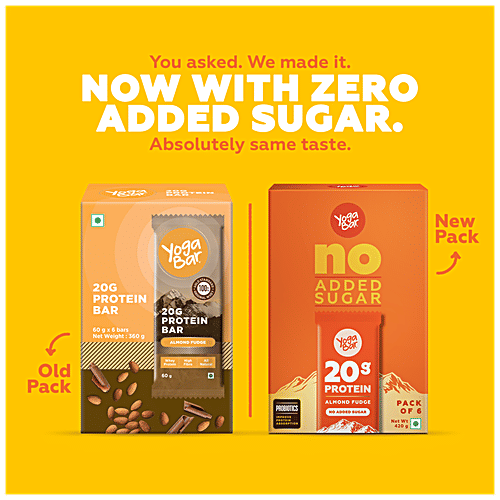 Yoga Bar Almond Fudge Protein Bar, 70 g  Whey Protein, High Fibre