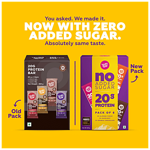 Yoga bar Protein Variety Bar - Chocolate Brownie, Cranberry, Almond Fudge, Hazelnut, 60 g Pack of 6 