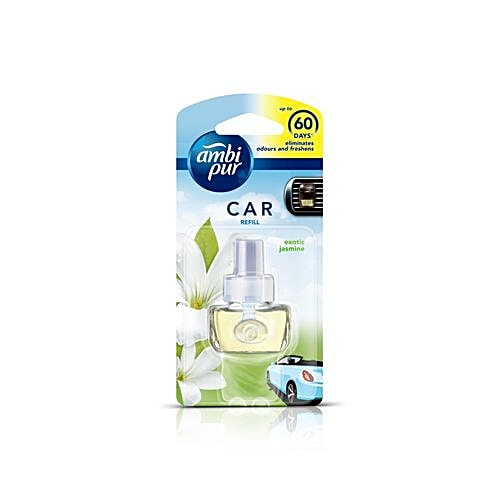 Ambi pur Car Freshener - Exotic Jasmine, Starter Kit Refill Pack, 7.5 ml  