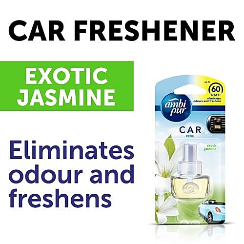 Ambi pur Car Freshener - Exotic Jasmine, Starter Kit Refill Pack, 7.5 ml  