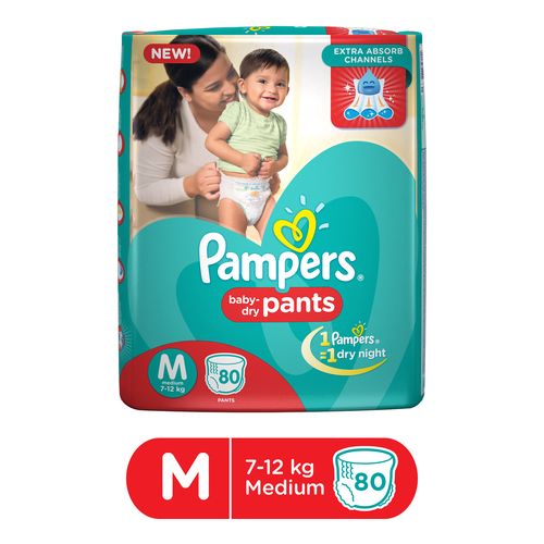 Pampers  Medium - 80 Diaper Pants, 80 pcs  