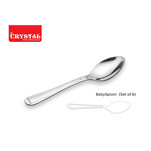 Crystal SS SLEEK BABY SPOON, 6 pcs  Mirror Finish