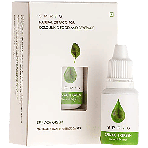 Sprig Plant-Based Food & Beverage Colouring - Natural, Spinach Green, For Baking Use, 15 ml  