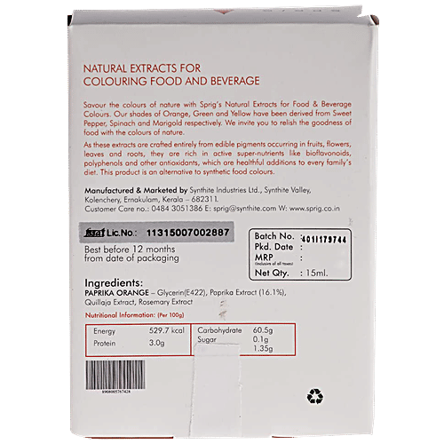 Buy Sprig Colour Extract Paprika Orange 15 Ml Online At Best Price of