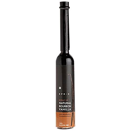 Sprig 100 % Natural Bourbon Vanilla Extract - For Chefs & Home Use, Baking & Desserts, 100 ml  Alcohol Free
