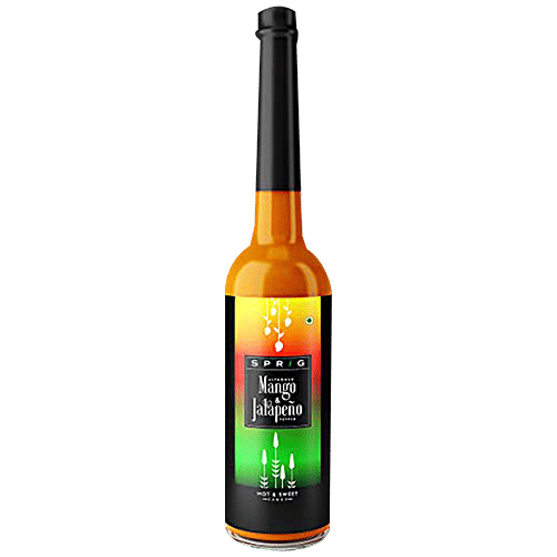 Sprig Hot Chilli Pepper Sweet Sauce - Alphonso Mango & Jalapeno, For Salads, Dips, 110 g Does Not Contain Any Added Synthetic Flavours or Colours