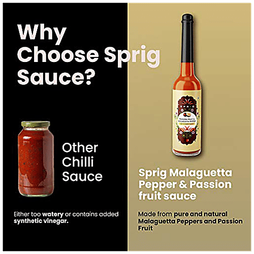 Sprig Passion Fruit & Malagueta Pepper Hot & Sweet Sauce -Condiment With Amazonian Flavors, 120 g