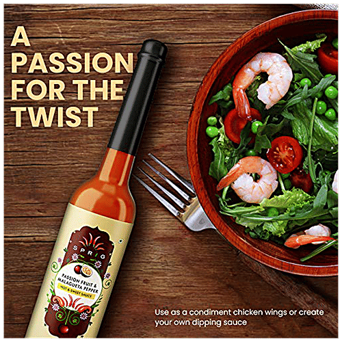Sprig Passion Fruit & Malagueta Pepper Hot & Sweet Sauce -Condiment With Amazonian Flavors, 120 g