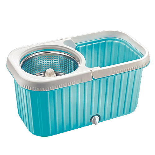 Prestige Clean Home PSB 11 Magic Mop - With 2 Mop-Heads & Twin Buckets, Blue, 1 pc  