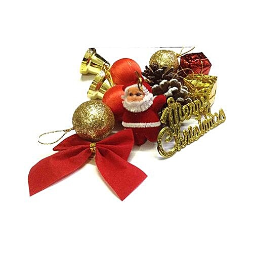 Unique Arts & Interiors Christmas Decoration - Pack Of Mixed Ornaments, 12 pcs  