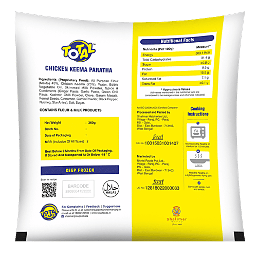 Total Chicken - Ready to Eat Keema Paratha, 360 g  Tasty & Healthy