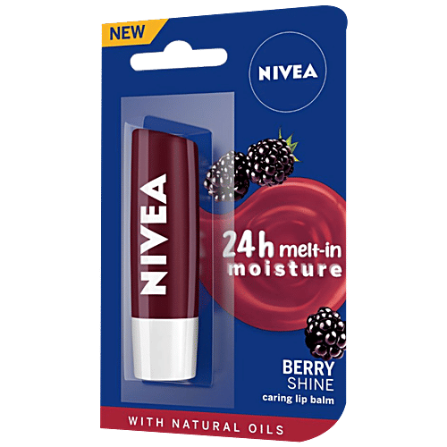 Nivea Caring Lip Balm, 4.8 g Berry Shine 