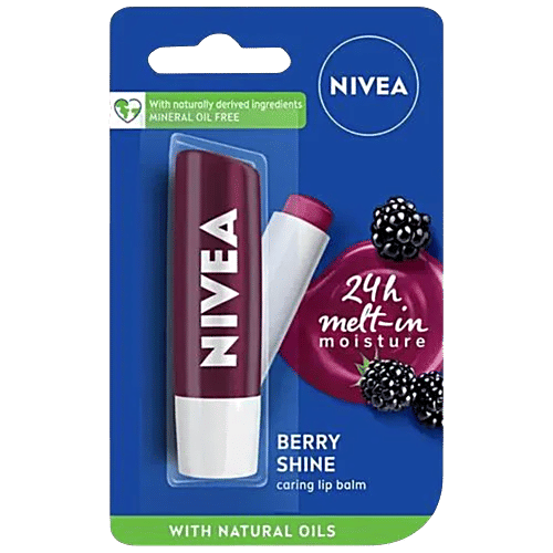 Nivea Caring Lip Balm, 4.8 g Berry Shine 
