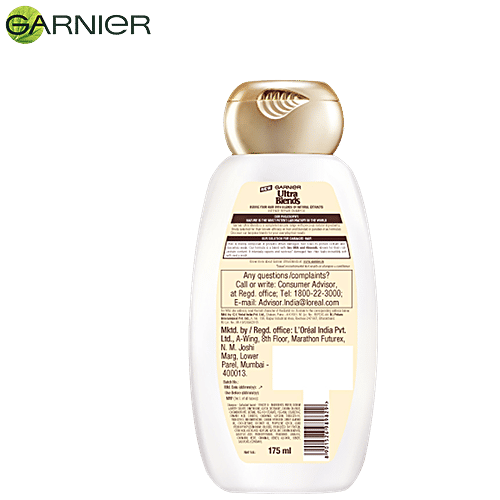 Garnier Ultra Blends Intense Repair Shampoo - Soy Milk & Almonds, For Damaged Hair, 175 ml Soy Milk & Almonds Paraben Free