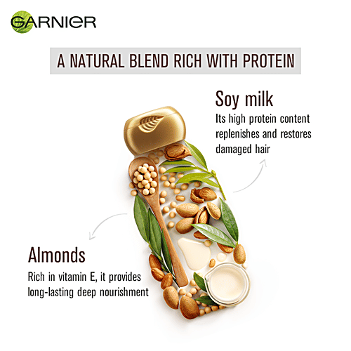 Garnier Ultra Blends Intense Repair Shampoo - Soy Milk & Almonds, For Damaged Hair, 175 ml Soy Milk & Almonds Paraben Free