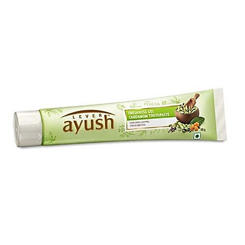 Lever Ayush Freshness Gel Natural Ayurvedic Cardamom Toothpaste, 80 g  