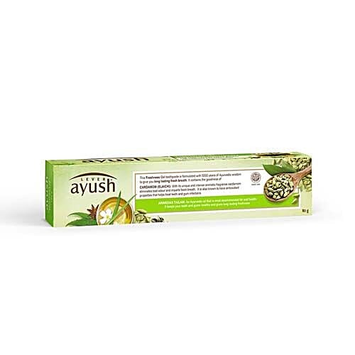 Lever Ayush Freshness Gel Natural Ayurvedic Cardamom Toothpaste, 80 g  