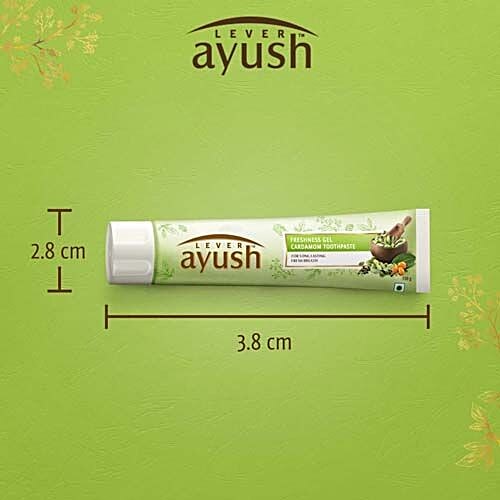 Lever Ayush Freshness Gel Natural Ayurvedic Cardamom Toothpaste, 80 g  