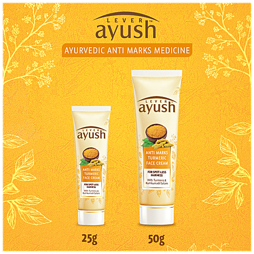 Lever Ayush Anti-Marks Natural Ayurvedic Turmeric Face Cream, 25 g  
