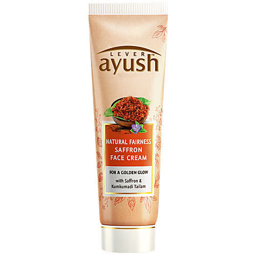 Lever Ayush Natural Fairness Natural Ayurvedic Saffron Face Cream, 50 g  