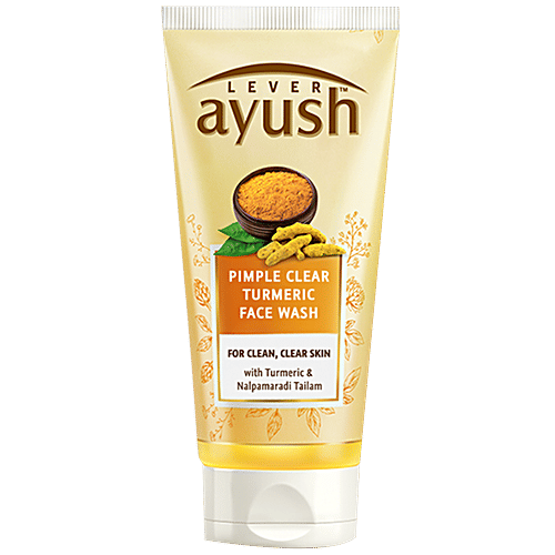 Lever Ayush Anti Pimple Natural Ayurvedic Turmeric Face Wash, 80 g  
