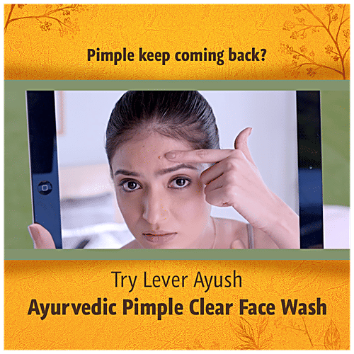 Lever Ayush Anti Pimple Natural Ayurvedic Turmeric Face Wash, 80 g  