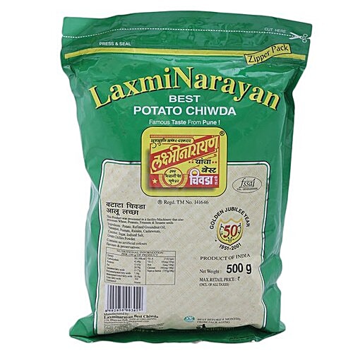 LAXMINARAYAN Best Potato Chiwda Namkeen, 500 g  No Cholesterol