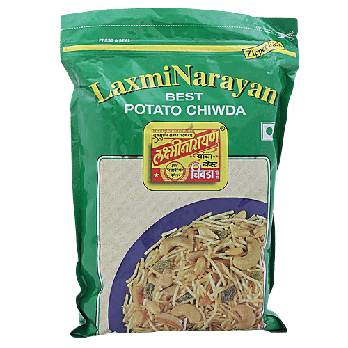 LAXMINARAYAN Best Potato Chiwda Namkeen, 500 g  No Cholesterol