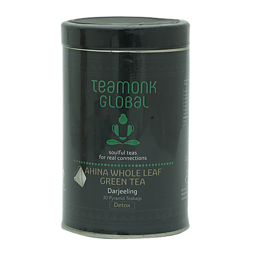 Teamonk Darjeeling Green Tea Bags - Ahina Long Leaf, 50 g (25 Bags x 2 g each) 