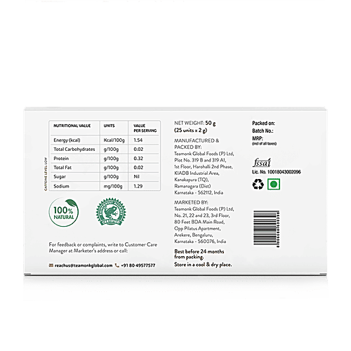 Teamonk Nilgiri Green Tea Bags - Taizen Cinnamon, 50 g (25 Bags x 2 g each) 