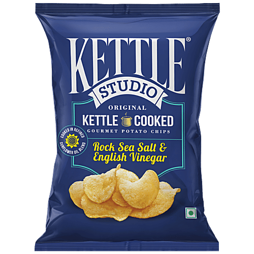 Buy Kettle Studio Potato Chips Rock Sea Salt English Vinegar 125 Gm Online At Best Price of Rs