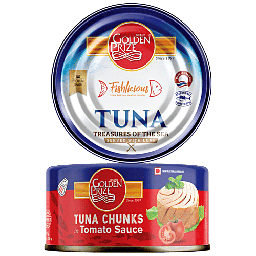 Golden Prize Canned Tuna Chunks in Tomato Sauce, 185 g  Excellent Source of Omega-3